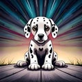 Cute dalmatian puppy illustration - ai generated image Royalty Free Stock Photo