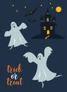 Cute dancing ghostes Royalty Free Stock Photo