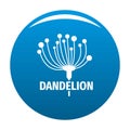 Cute dandelion logo icon blue