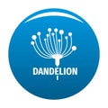 Cute dandelion logo icon vector blue