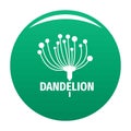 Cute dandelion logo icon vector green