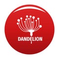 Cute dandelion logo icon vector red