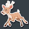 Cute dear character sticker