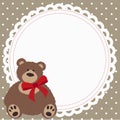 Cute decorative childrens frame with a toy bear.