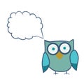 Cute Decorative Owl, vector illustration. Lacy bird.