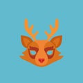 Cute Deer Animal Face Element or Carnival Mask. Item for Selfie or Booth Photo and Video Chat Filter. Christmas Decor Royalty Free Stock Photo