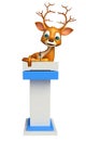 Cute Deer cartoon character with speech stage