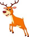 Cute deer cartoon jumping