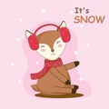 Cute deer graphic enjoy the snow