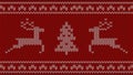 Cute deer on the knitting pattern, nordic seamless Christmas pattern, vector illustration Royalty Free Stock Photo