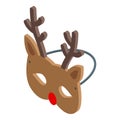 Cute deer mask icon isometric vector. Xmas party