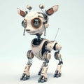 Cute deer robot, robotic animal isolated over white background. Created with generative Ai