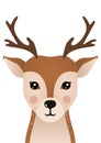 Cute deer. Woodland forest animal.