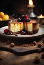 A cute delicious creamy baked cheesecake