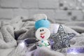 Cute delicious marshmallow ,smile beautiful christmas background