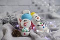 Cute delicious marshmallow , christmas background