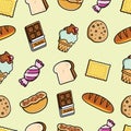 Cute Desert Pastry Seamless Pattern Royalty Free Stock Photo