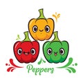 Three Cute Character Design Peppers