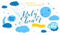 Cute design elements for baby shower invotation and party.