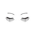 Cute Design Silhouette Eyelashes Closed Female Eyes Royalty Free Stock Photo