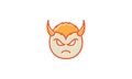 Cute devil angry line colorful logo symbol icon vector graphic design