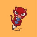 cute devil back to school Royalty Free Stock Photo