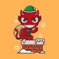 cute devil on christmas Royalty Free Stock Photo