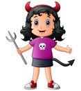 Cute devil girl cartoon