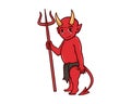 Cute Devil Illustration with Cartoon Style