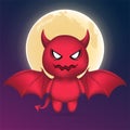 Cute devil kids vector. Cute demon kid vector. Halloween costume vector Royalty Free Stock Photo