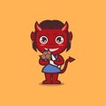 cute devil woman with flower Royalty Free Stock Photo