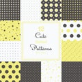 12 Cute different dotted vector seamless patterns (tiling). Royalty Free Stock Photo