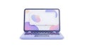 Cute Digital Laptop. Cartoon Centered Object Royalty Free Stock Photo