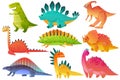 Cute dino. Dinosaur dragon wild animals character nature happy kids pterosaur brontosaurus dinos figure jungle cartoon Royalty Free Stock Photo