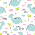 Cute dino seamless pattern Royalty Free Stock Photo