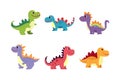 cute dino vector illustration. Dino funny character cartoon element design Royalty Free Stock Photo