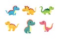 cute dino vector illustration. Dino funny character cartoon element design Royalty Free Stock Photo