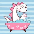 Cute dino wash in bathroom