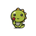 Cute dinosaur animal cartoon characters with korean love finger