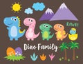 Cute Dinosaur Family