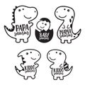 Cute Dinosaur Family Character Vector Illustration. Royalty Free Stock Photo