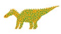 Cute dinosaur hand drawn design for shirt, mug, poster. Dino lizard with spikes.