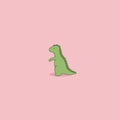 Cute dinosaur. Hand drawn simple dino doodle. Vector