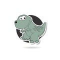 Cute dinosaur icon on white background Royalty Free Stock Photo