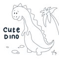 Cute dinosaur outline