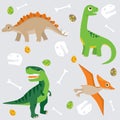 Cute dinosaur pattern swatch