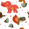 Cute Dinosaur pattern on white background. Dinosaur print for your design textile, wallpapers, fabric, posters. Funny