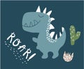 Cute dinosaur print . childish vector illustration for kids t shirt, clothes