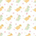 Cute dinosaur seamless pattern