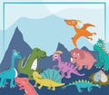 cute dinosaurs banner